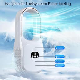Bladeless Ventilator - Stille Circulator - Persoonlijke Koeling - 120 Graden Oscillatie - 37 cm Hoog - Wit — thumbnail 3