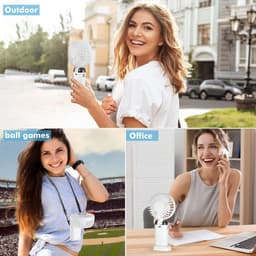 Draagbare ventilator, mini USB oplaadbare draagbare ventilator, kleine zakventilator met 5 snelheden en voet, 4200 mAh batterij, opvouwbare bureauventilator voor kantoor en buitengebruik — thumbnail 2