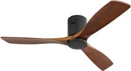 STILVORA Ventilator – Plafondventilator 132 Cm – Stille DC-Motor Met Omkeerfunctie – Metaal En Hout – Zwart – Zonder Verlichting — thumbnail 5