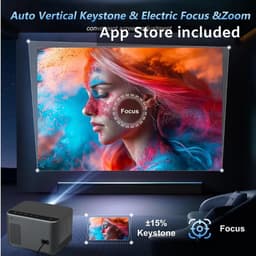 Beamer 4K - WiFi 6 - Bluetooth 5.4 - Ideaal voor thuis en kamperen - SnelShoppen — thumbnail 3