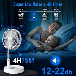 COOAU Statiefventilator - Zomerkoeling - Staande ventilator - Verkoeling woonkamer - Slaapkamer ventilator - Hittegolf oplossing - Verstelbare ventilator - Ventilator met afstandsbediening - Stille ventilator - Wit — thumbnail 4