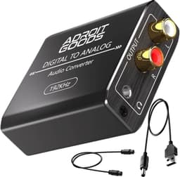 AdroitGoods Digitaal naar Analoog Audio Converter – Optical Toslink & Coaxiaal naar RCA Adapter, 192kHz DAC, Stereo Audio Converter voor TV, PS5, Xbox, Versterker — thumbnail 1