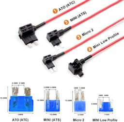 SnelShoppen - GKU USB-C Hardwire Kit met Fuse Holders, Type-C, Compleet Pakket voor Dashcam, 4 Types Add-A Circuit, Geschikt voor alle Auto's — thumbnail 5