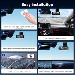 SnelShoppen - Dual Channel 4K Dashcam Auto met WiFi, GPS, ADAS, G Sensor, Nachtzicht en 64G Kaart - 24 Uur Parkeerbewaking — thumbnail 4