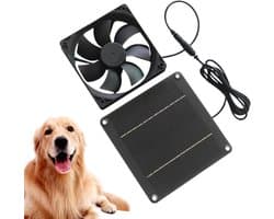 Ventilator op zonne-energie - Zonneventilator kippenhok - Luchtkwaliteit verbeteren - Automatische luchtstroomregeling - 20 W - Zwart