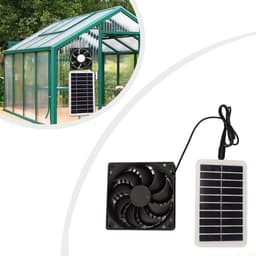 Zonne-ventilator - Afzuigventilator - Ventilatie - Op Zonne-energie - 12cm ventilator - Zwart — thumbnail 2