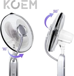 Elektrische Verstuiver Ventilator - Vernevelaar Ventilator - Ruimte Koelen - 3 Snelheden - 40 cm - Wit — thumbnail 5