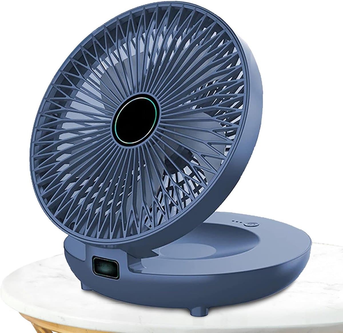 Wandventilator Bureauventilator - Mini Ventilator Opvouwbaar - Comfortabele Luchtcirculatie - Stille Luchtstroom - 9.4D x 20.5W x 9.4H cm - Blauw — afbeelding 1