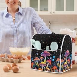 Standmixerhoes - Keukenmachinehoes Beschermhoes - Keuken Opbergen - Met Handvat en Vakken - 37 cm Hoog - Mushroom Galaxy — thumbnail 3
