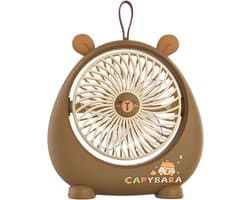 Bureauventilator - Tafelventilator USB - Persoonlijke Koeling - Stil en Draagbaar - 15 cm - Bruin