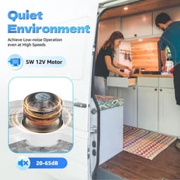 Camper Dakluik Ventilator - Motorhome Fan - Frisse Lucht - 6 Snelheden - 28x28 cm - Wit Zwart — thumbnail 5