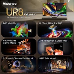 HISENSE 75UR8S - Ultra HD 4K - Mini-led-tv - 75 inch - 2026 — thumbnail 3