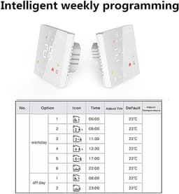 Slimme Thermostaat - Wifi Thermostaat - Energie Besparen - Precieze Temperatuur - 90-240V - Wit — thumbnail 4