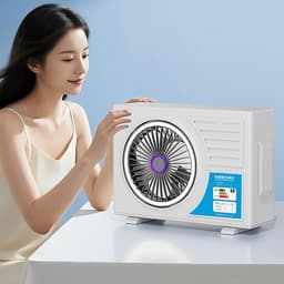 Draagbare Ventilator - Stille Tafelventilator - Persoonlijke Koeling - Oplaadbaar Ontwerp - 24.3cm Breed - Wit — thumbnail 2
