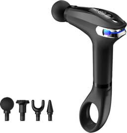 Fascia Gun - Diepweefselmassagepistool - 3200 RPM Impactmassager - Uitgerust met een 18 cm lange handgreep, slim LED-display en therapielampje - Geschikt voor sporters, kantoorpersoneel en voor het herstel van rug- en nekspieren - Zwart — thumbnail 1