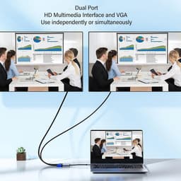 USB naar HD Adapter - Video Converter - Extra Scherm Aansluiten - Dubbele Interface - Compact Design - Zilver — thumbnail 3