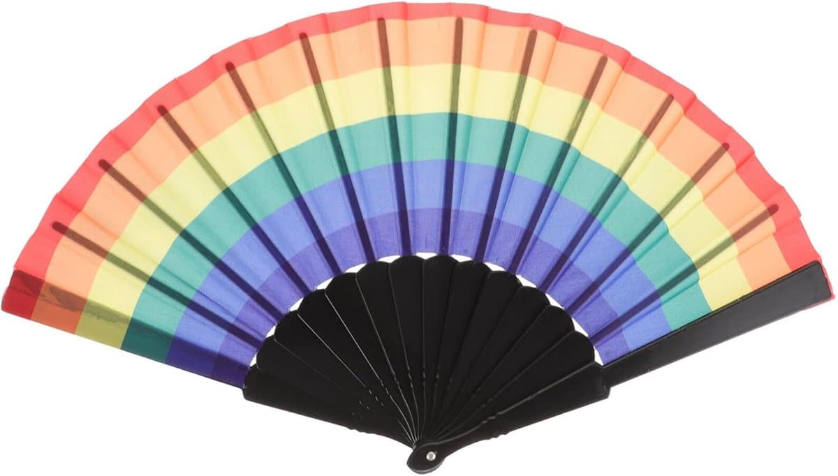 Opvouwbare Handventilator - Regenboog Ventilator - Foto Accessoire - Compact Opvouwbaar - 41 x 23 cm - Regenboog — afbeelding 1