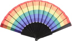 Opvouwbare Handventilator - Regenboog Ventilator - Foto Accessoire - Compact Opvouwbaar - 41 x 23 cm - Regenboog — thumbnail 1