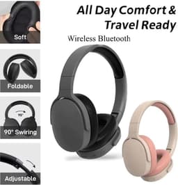 ECTEATOY® Draadloze Headset met Microfoon - Draadloze over-ear koptelefoons - Gaming Headset - Ruisonderdrukking - Geschikt voor Muziek & Gaming - roze — thumbnail 4