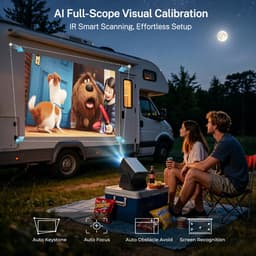 Smart beamer 4K - 2000 ANSI - AI Auto Focus - Perfect voor films en games - ShopVlot — thumbnail 4