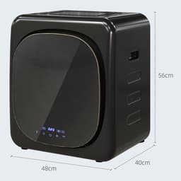 ECTEATOY® Wasdroger 4kg - Mini droger met Timer, Smart Programma en Touchscreen - RVS en ABS - 48x40x56 cm - Zwart — thumbnail 5
