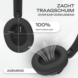 PowerLocus Pwired - Koptelefoon met Draad USB-C - Microfoon - Inklapbaar - Over-Ear Hoofdtelefoon met Kabel - Comfortabele Pasvorm - Zwart — thumbnail 2