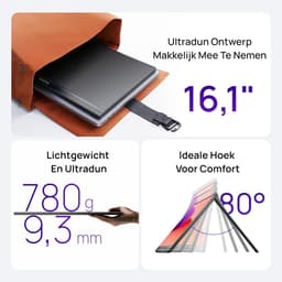 Draagbare Monitor 16,1 Inch - Full HD IPS Scherm - USB-C & Mini HDMI - HDR - Voor Laptop, PC, Mac en Consoles — thumbnail 3