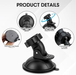 Dashcam-houder voor auto - zuignap - stevig en eenvoudig te bevestigen - voor veilige ritten - SnelShoppen — thumbnail 3