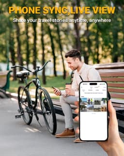 SnelShoppen - 1080P HD Fiets Camera met Houder, Dashcam, Waterdicht, WiFi, 2600mAh Accu, 140° Groothoeklens, 64GB TF Kaart, Motorfiets Camera, Veiligh — thumbnail 2
