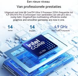 Ninkear 16 inch Laptop Intel Core Ultra 5 225H - 24GB LPDDR5 - 2TB SSD - 2560x1600 120Hz Display - WiFi 6 - Bluetooth 5.2 - Vingerafdruk - Windows 11 — thumbnail 3