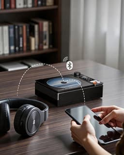 CD speler - Bluetooth luidspreker - Draagbare Multifunctionele CD speler - 4000mAh Accu & 4.5u Speeltijd - 7 Modi & Bluetooth - Retro Design & Display - Voor Thuis & Onderweg — thumbnail 3