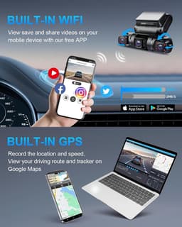 4-kanaals Dashcam - Auto Camera - Veilige Rit - Ingebouwde GPS - FHD 1080P - Zwart — thumbnail 4