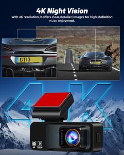 SnelShoppen - 4K Dual-Dashcam met Wifi en GPS, 3,16 inch IPS Autocamera, Voorzijde 4K + Achterzijde 1080P, Nachtzicht, Loop-opname, G-sensor, 24-Uurs — thumbnail 5