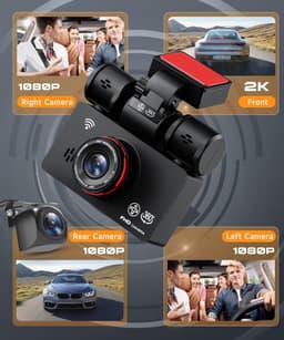Dashcam 4-kanaals 360° 2K 1080P - WiFi - Voertuigbeveiliging - Hoogwaardige opname - ShopVlot — thumbnail 2