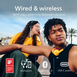 PHILIPS TAMS1YL/00 De Ringo Duo - Draadloze On-Ear Koptelefoon - Bluetooth 6.0 - Tot 26 Uur Batterijduur - USB-C Audio - 40 mm Drivers - Multipoint - Verwisselbare Oorkussens - Geel — thumbnail 5