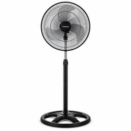 ITRONIQ Staande Ventilator 45 cm - Verstelbare Ventilator Tot 130 cm - 3 Snelheden - Timer 7,5 Uur - Oscillerend - Zwart — thumbnail 1