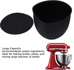 SnelShoppen - 3 Stuks Siliconen Mengkom Inlegger voor Keukenmachine met 5 Qt, Eenvoudig te Reinigen, Geschikt voor KMS150 KSM180 KSM170 KSM160 KSM155, — thumbnail 5