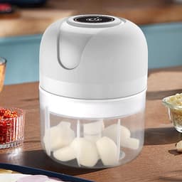 Elektrische Keuken Snijder - Mini Hakmachine - Snel Ingrediënten Snijden - Draadloos en USB Oplaadbaar - 250 ml - Wit — thumbnail 5