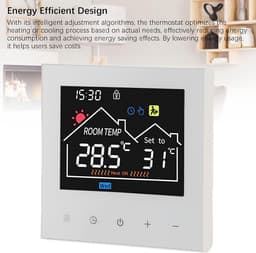 Intelligente Thermostaat - Slimme Regelaar - Comfort Regelen - Touchscreen Bediening - 86 x 86 mm - Wit — thumbnail 2