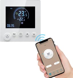 Programmeerbare Thermostaat - Digitale Temperatuurregelaar - Energie Besparen - Lage Stroomverbruik - 86 x 86 mm - Wit — thumbnail 2