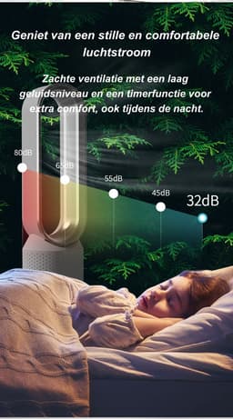 Casalora Ventilator Staand - Bladloze Ventilator 58 cm - Luchtcirculator met Afstandsbediening, 8 Snelheden, 90° Oscillatie, Timer en Luchtzuivering – Veilig en Comfortabel voor Woonkamer, Slaapkamer en Kantoor - Goud — thumbnail 4
