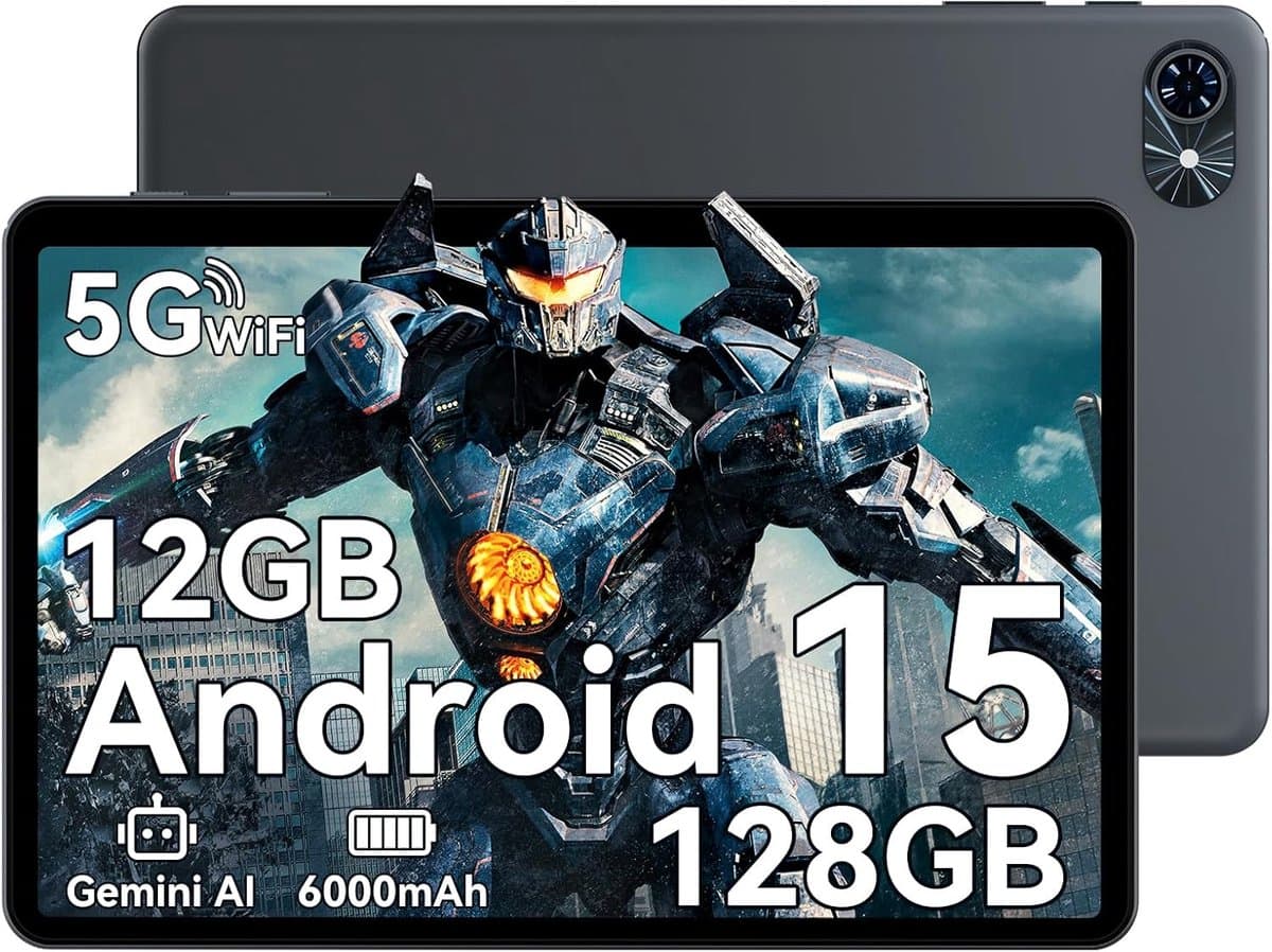 TABWEE Android 15 tablet, 128 GB ROM, 20 GB RAM, Octa-Core, WiFi 6, dubbele camera 8 MP + 5 MP - ShopVlot — afbeelding 1