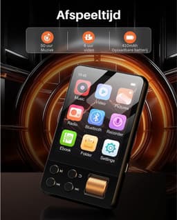 SNJY® MP3 Speler Bluetooth - MP4 Speler - Muziek Speler - 128GB - Zwart — thumbnail 3