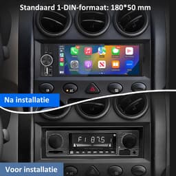 HexinexMarket - 1DIN Autoradio - 6,36 inch scherm - met Draadloze Carplay & Android Auto - WIFI BT 5.2 - USB/USB-C + Achteruitrijcamera — thumbnail 3