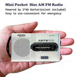 INDIN BC-R21 - Mini Radio op Batterijen - AM/FM - Draagbare Noodradio voor Rampen - Perfect voor Noodpakket - Werkt op AA-batterijen - Noodradio - Inclusief Verzendkosten — thumbnail 3