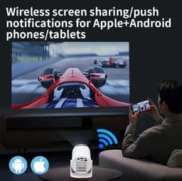 Mini projector 4K ondersteuning - 500 ANSI lumens - Dual 2.4G/5G WiFi - Ideaal voor films en gaming - SnelShoppen — thumbnail 2