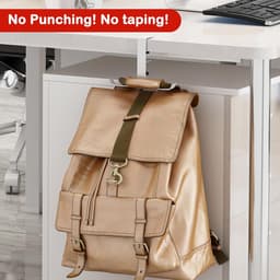 Bureau-handtashanger - houder voor portemonnee, rugzak en meer, klem aan bureau/tafel/kast, ruimtebesparend en rommelverminderend - zwart — thumbnail 2