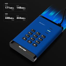 Externe Harde Schijf - Draagbare Opslag - Gegevens Beveiligen - Hardware Versleuteling - 500GB - Blauw — thumbnail 3