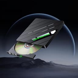 Externe CD/DVD Brander - Optische Drive Lezer Brander - Software Installeren - Geïntegreerde Cardreader Hub - 15.5 cm - Zwart — thumbnail 3