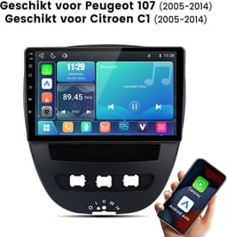Cestovet Autoradio - Geschikt Voor Toyota Aygo/PEUGEOT 107/Citroen C1 2005-2014 - LINUX - Draadloos Apple Carplay & Android Auto — thumbnail 1